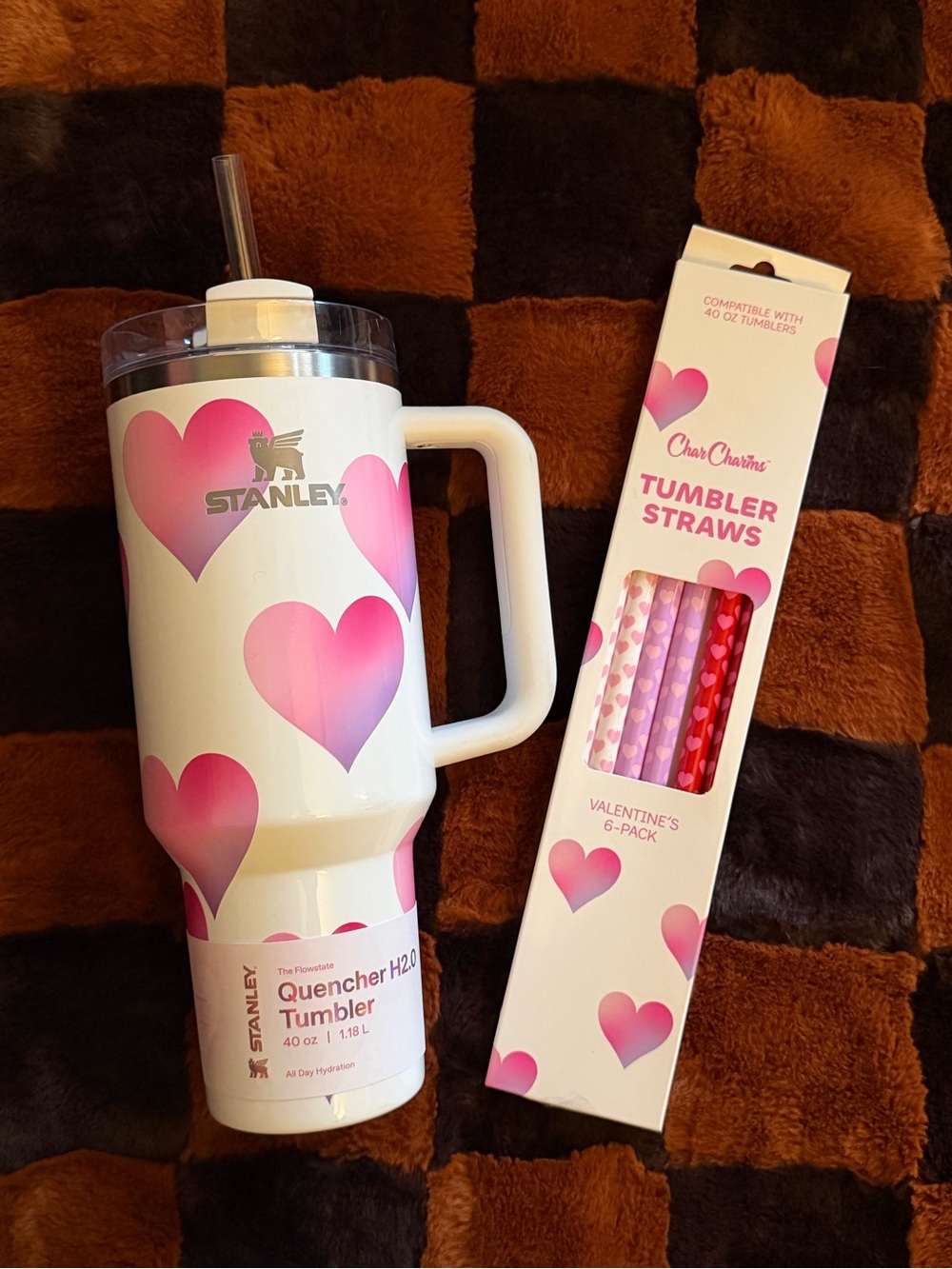 2026 Stanley Target Frost Heart Gradient 40 oz Valentine White Pink Tumbler NEW